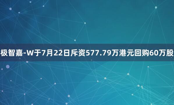 极智嘉-W于7月22日斥资577.79万港元回购60万股