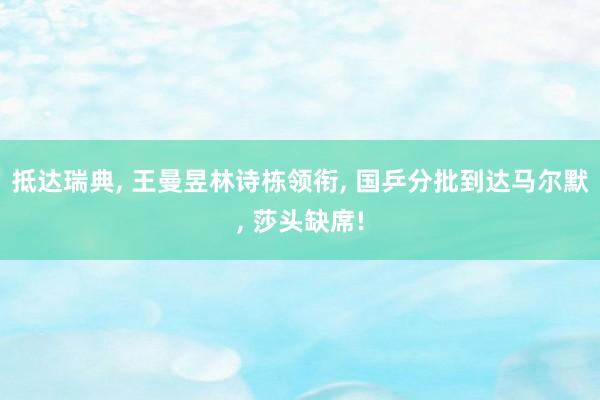 抵达瑞典, 王曼昱林诗栋领衔, 国乒分批到达马尔默, 莎头缺席!
