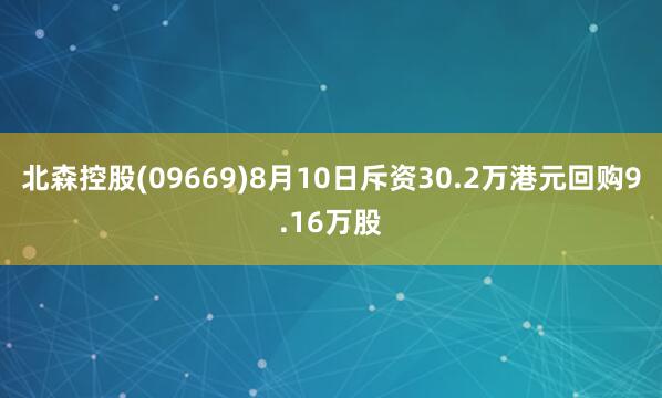 北森控股(09669)8月10日斥资30.2万港元回购9.16万股
