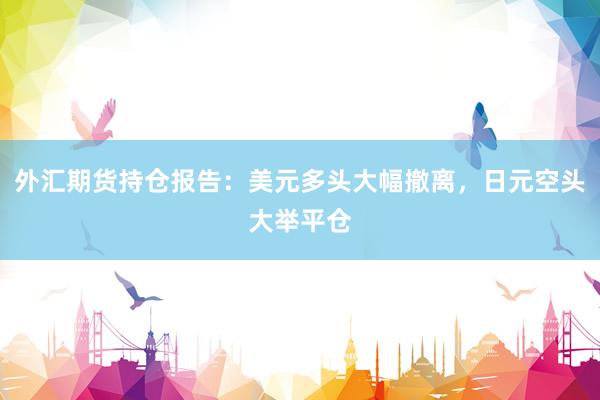外汇期货持仓报告：美元多头大幅撤离，日元空头大举平仓