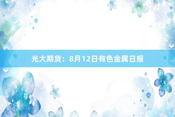 光大期货：8月12日有色金属日报