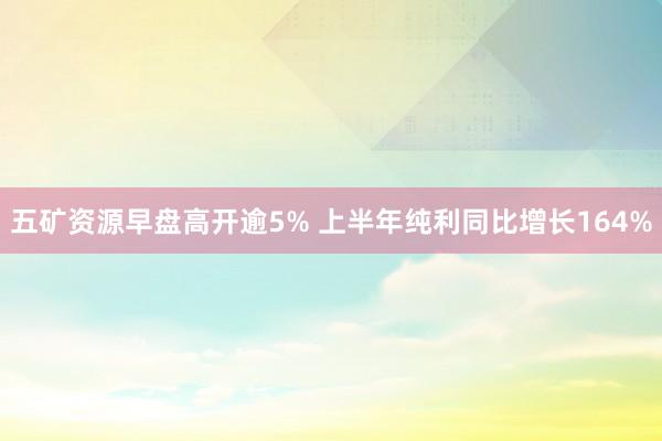 五矿资源早盘高开逾5% 上半年纯利同比增长164%