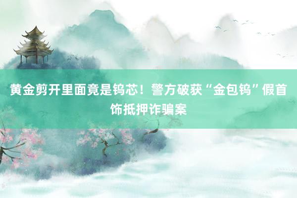 黄金剪开里面竟是钨芯！警方破获“金包钨”假首饰抵押诈骗案