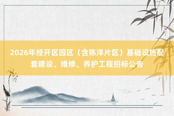 2026年经开区园区（含陈洋片区）基础设施配套建设、维修、养护工程招标公告
