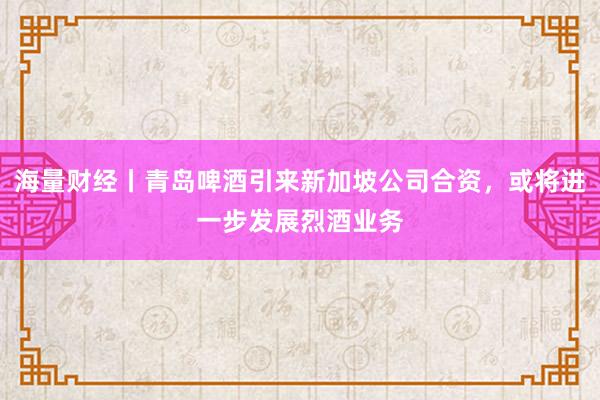 海量财经丨青岛啤酒引来新加坡公司合资，或将进一步发展烈酒业务