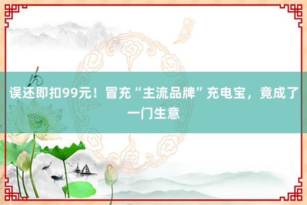 误还即扣99元！冒充“主流品牌”充电宝，竟成了一门生意