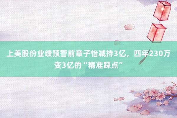 上美股份业绩预警前章子怡减持3亿，四年230万变3亿的“精准踩点”