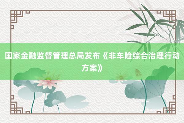 国家金融监督管理总局发布《非车险综合治理行动方案》