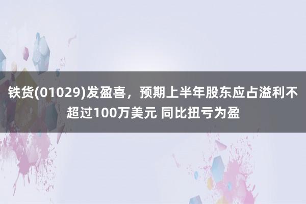 铁货(01029)发盈喜，预期上半年股东应占溢利不超过100万美元 同比扭亏为盈