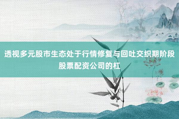 透视多元股市生态处于行情修复与回吐交织期阶段股票配资公司的杠