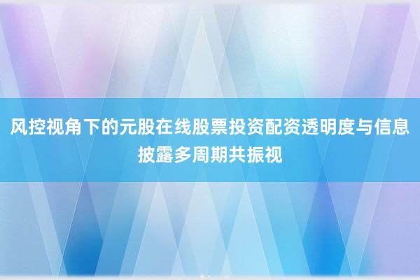 风控视角下的元股在线股票投资配资透明度与信息披露多周期共振视