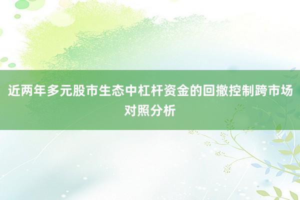 近两年多元股市生态中杠杆资金的回撤控制跨市场对照分析
