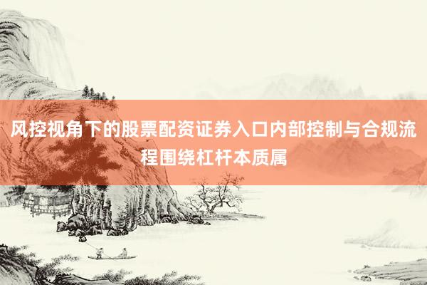 风控视角下的股票配资证券入口内部控制与合规流程围绕杠杆本质属