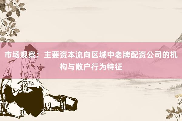 市场观察：主要资本流向区域中老牌配资公司的机构与散户行为特征