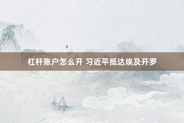 杠杆账户怎么开 习近平抵达埃及开罗
